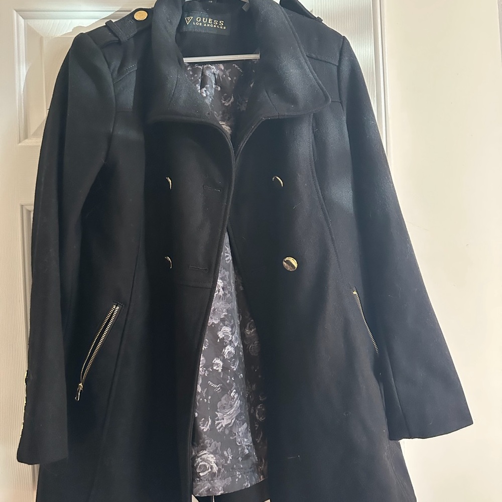GUESS LArge black coat!